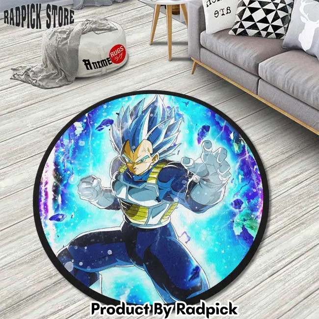 Vegeta blue skill round rug custom dragon ball anime circle carpet  rp0002500